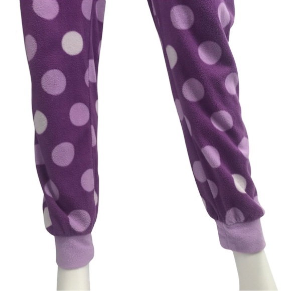 Whimsical Owl Face Polka Dot Fleece Onesie - Picture 5 of 7